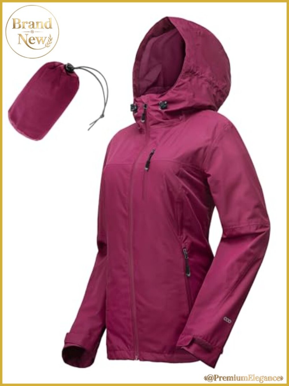 Waterproof Rain Jacket with Hood, Packable, Breathable, Outdoor